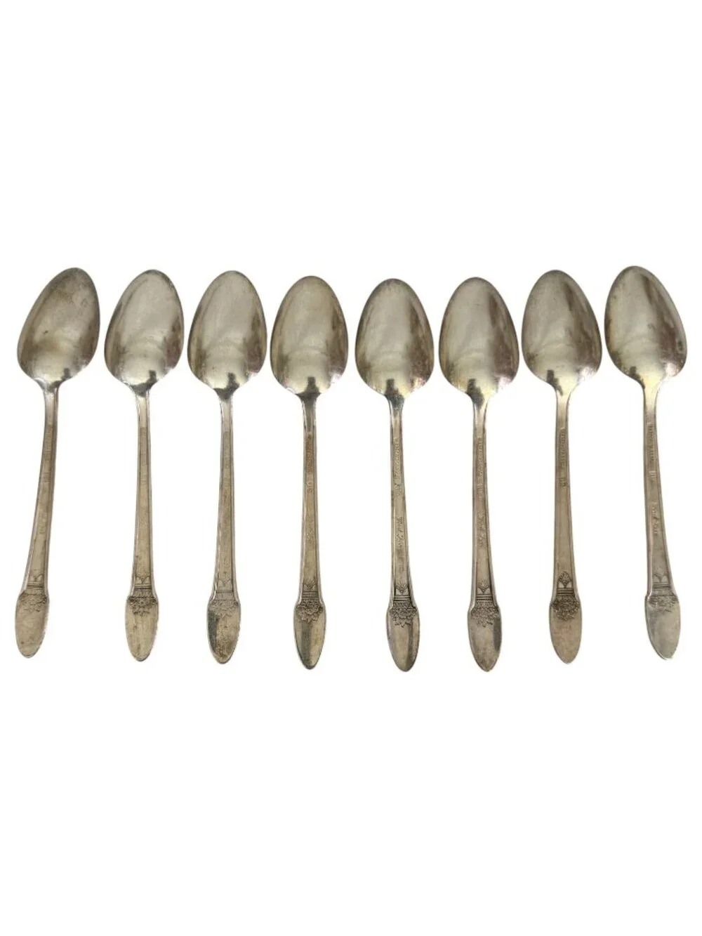 VTG 1847 Rogers Bros First Love Silverplate Flatware 52 PC Set Floral Art Deco